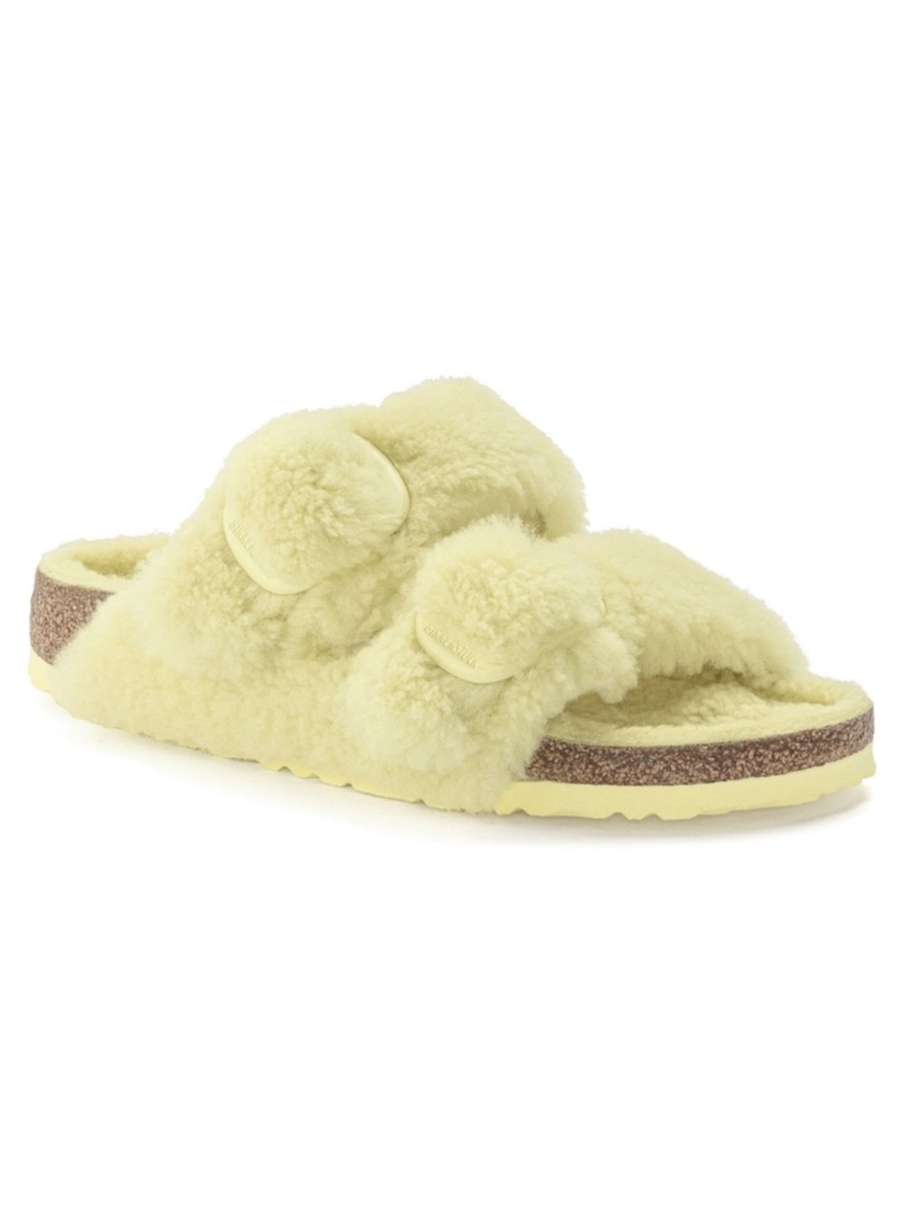 Birkenstock Arizona Big Buckle Teddy Rivet Logo Popcorn Shearling